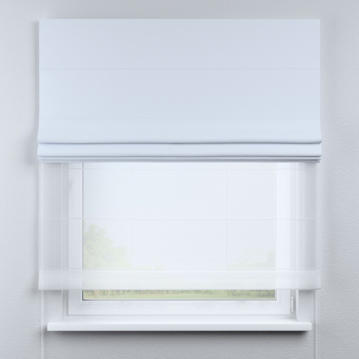 Roleta rzymska Duo, szaro-biały, Blackout - zaciemniające