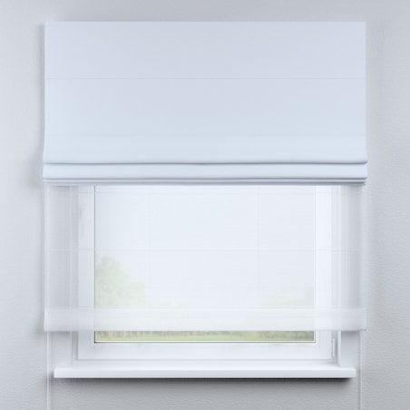 Roleta rzymska Duo, szaro-biały, Blackout - zaciemniające