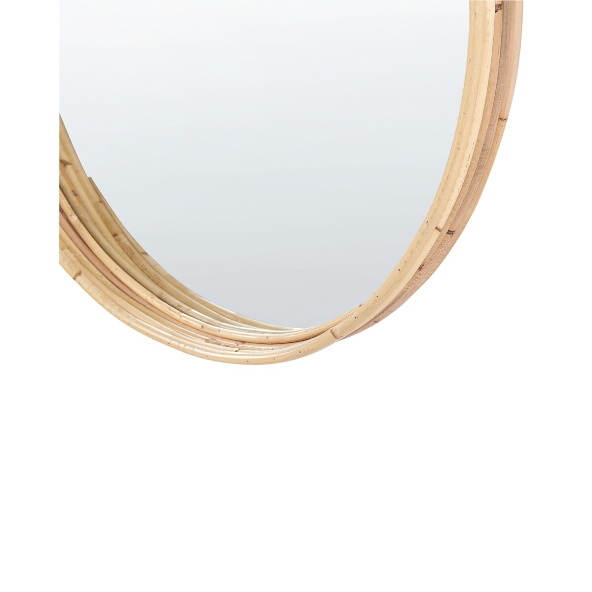 Rattanowe okrągłe lustro ścienne 60 cm naturalne BARUNG
