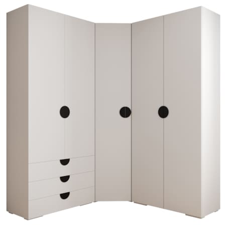 Garderoba wysoka do przedpokoju INOVA 4 Z1 biały+czarny