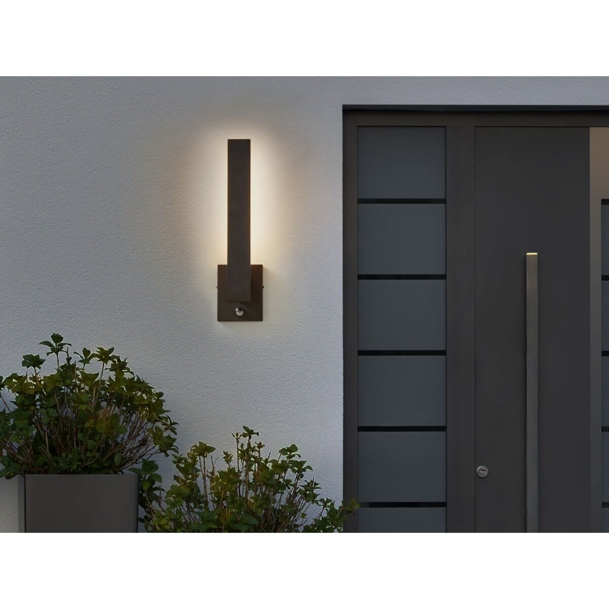 Lampa ścienna zewnętrzna LED z czujnikiem ruchu czarna TUMMEL