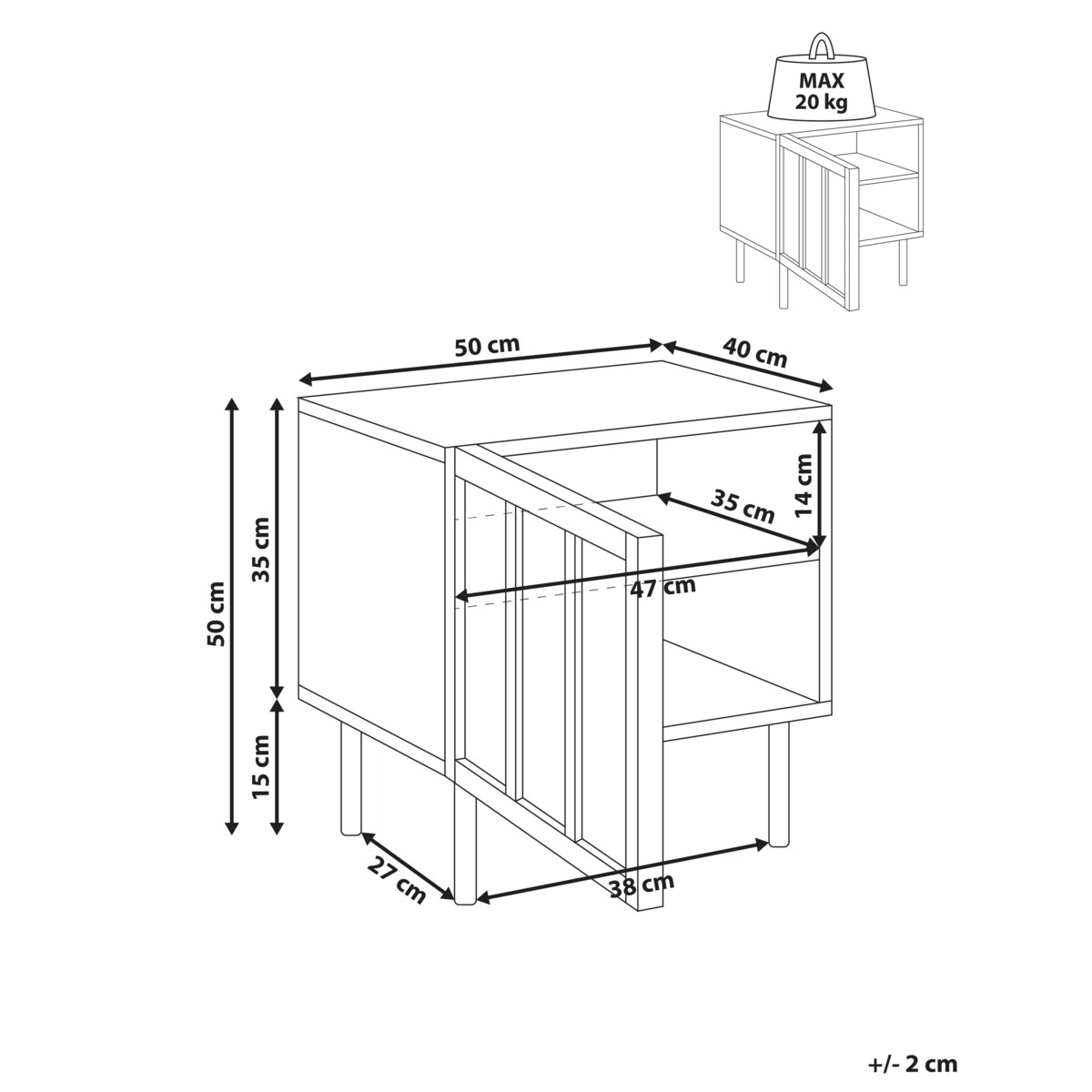 Szafka nocna CLUNES Jasnobeżowy