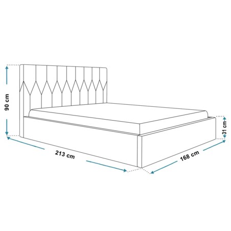 Łóżko sypialniane 160x200 OLDO 9 z pojemnikiem- butelkowa zieleń