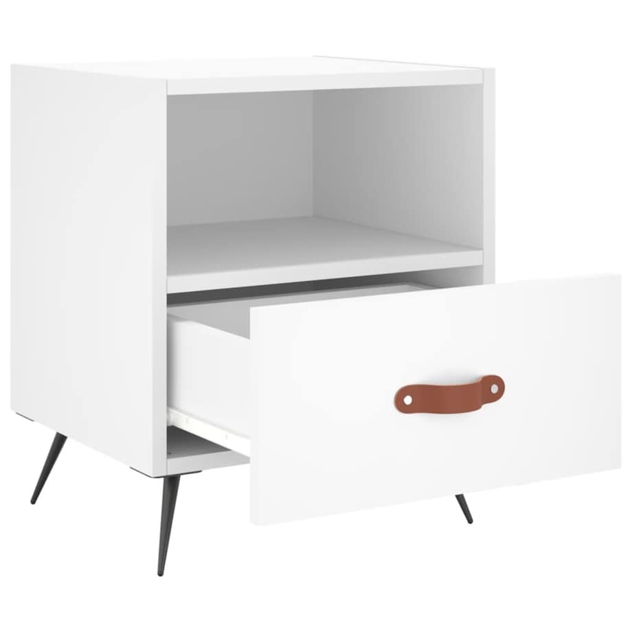 vidaXL Szafka nocna, biała, 40x35x47,5 cm, materiał drewnopochodny