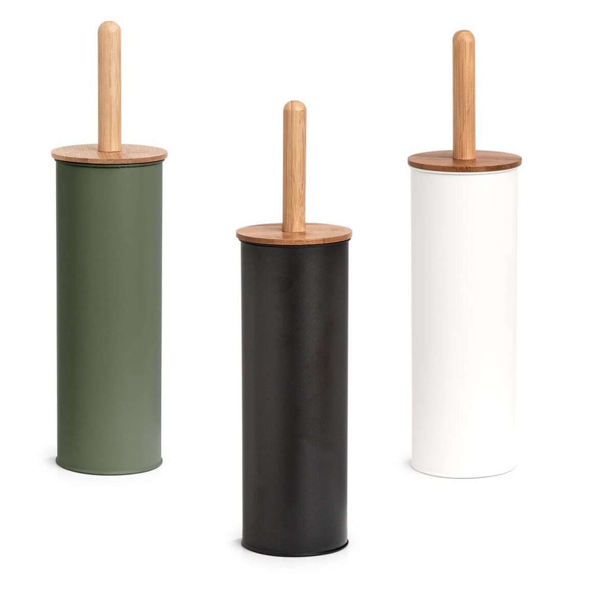 Szczotka WC z metalu i bambusa, Ø 10 cm