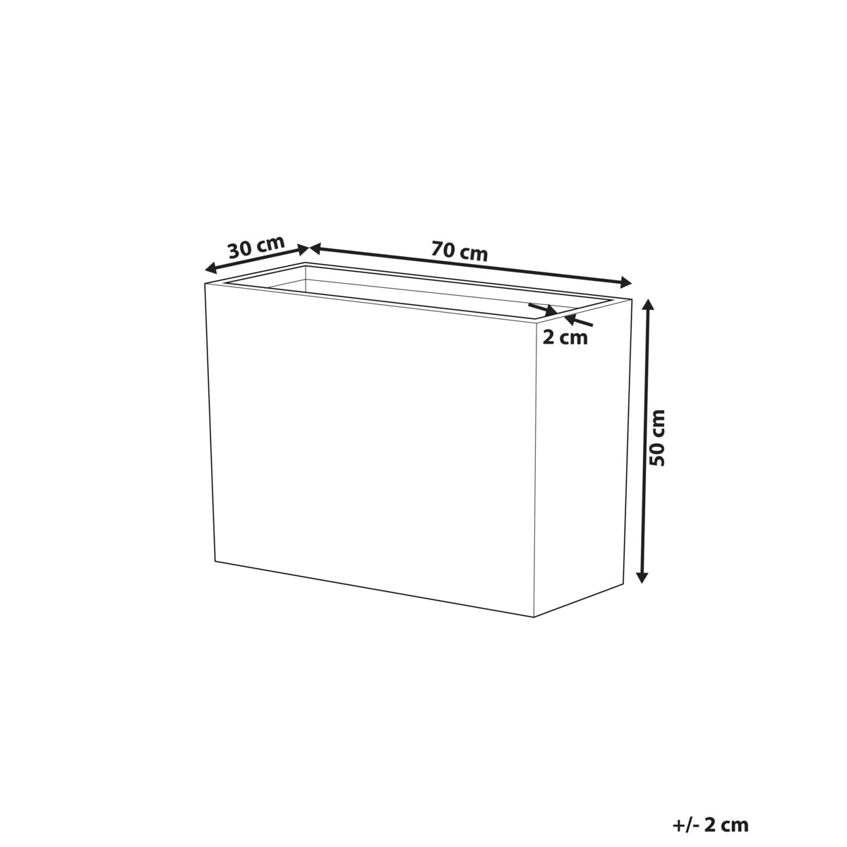Doniczka 29 x 70 x 50 cm szara EDESSA