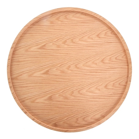 STOLIK KAWOWY Florence dąb OKRĄGŁY 80/45 cm półka z rattanu