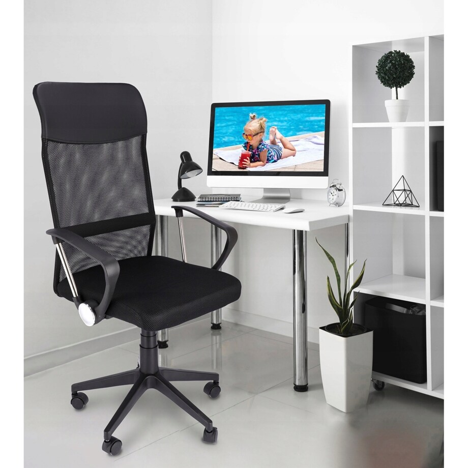 Fotel Krzesło Do Biurka Biura Zoom Ekoskóra Czarna