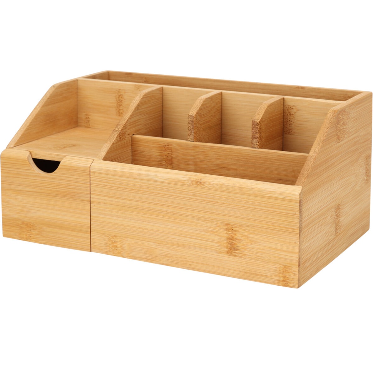 Organizer na kosmetyki bambusowy, naturalny, 24 x 15 x 11 cm, kolor brązowy