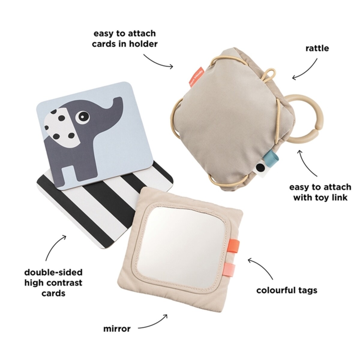 Done by Deer Zawieszka na Karty Kontrastowe Deer Friends Sand