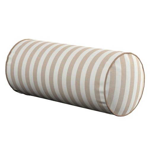 Poduszka wałek prosty, beżowo-białe pasy (1,5cm), Ø16 x 40 cm, Christmas