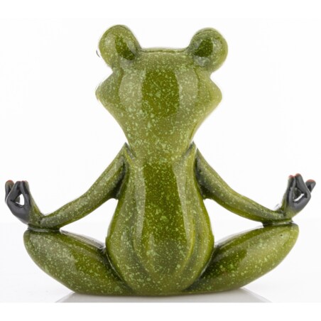 Dekoracja - żaba joginka 14,5x15,5x7 cm pozycja LOTOSU