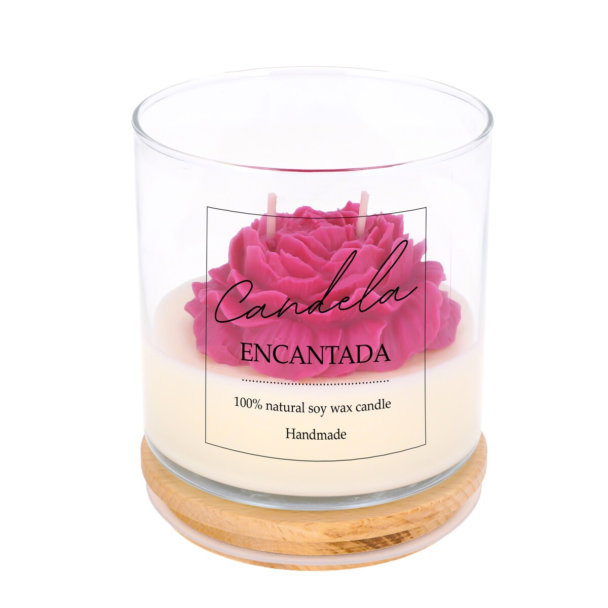 Świeca sojowa ZAPACHOWA świeczka PEONIA handmade prezent CANDELA ENCANTADA