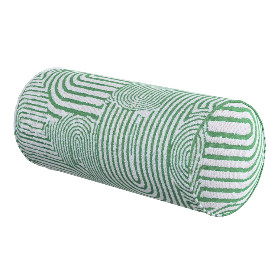 Poduszka wałek prosty, miętowe łuki na kremowym tle, Ø16 x 40 cm, Cosy Home