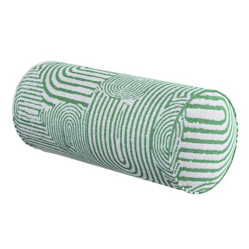Poduszka wałek prosty, miętowe łuki na kremowym tle, Ø16 x 40 cm, Cosy Home