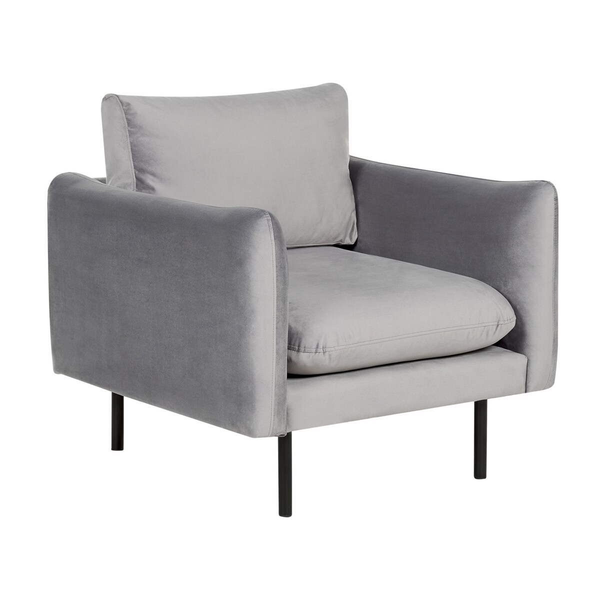 Zestaw wypoczynkowy z otomaną welurowy szary VINTERBRO