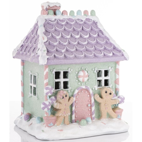 Domek ciasteczkowy LED 21,5x16x14 cm BISCOTTO niebieski