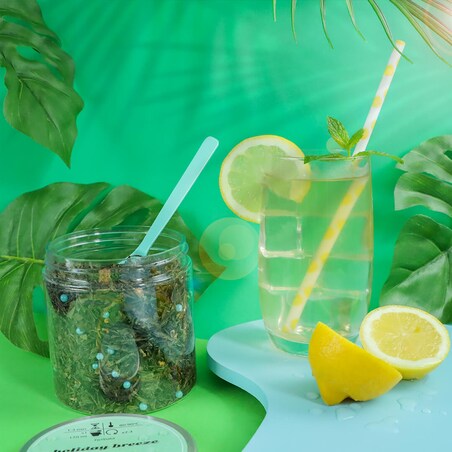 Herbata zielona Holiday Breeze o smaku orzeźwiającego grejpfruta PREMIUM - herbata liściasta sypana mieszanka napar susz - gotowa na prezent upominek