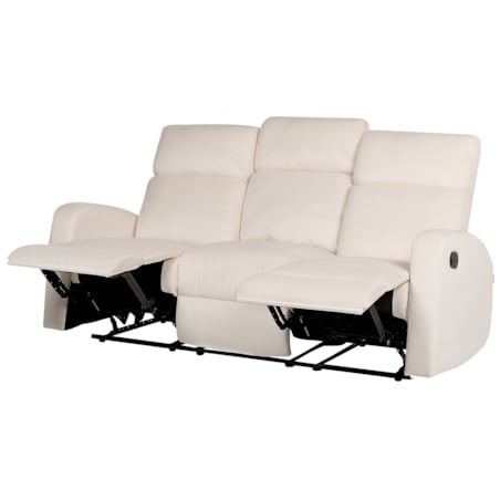 Komplet wypoczynkowy z manualną funkcją relaksu 6-osobowy welurowy biały VERDAL