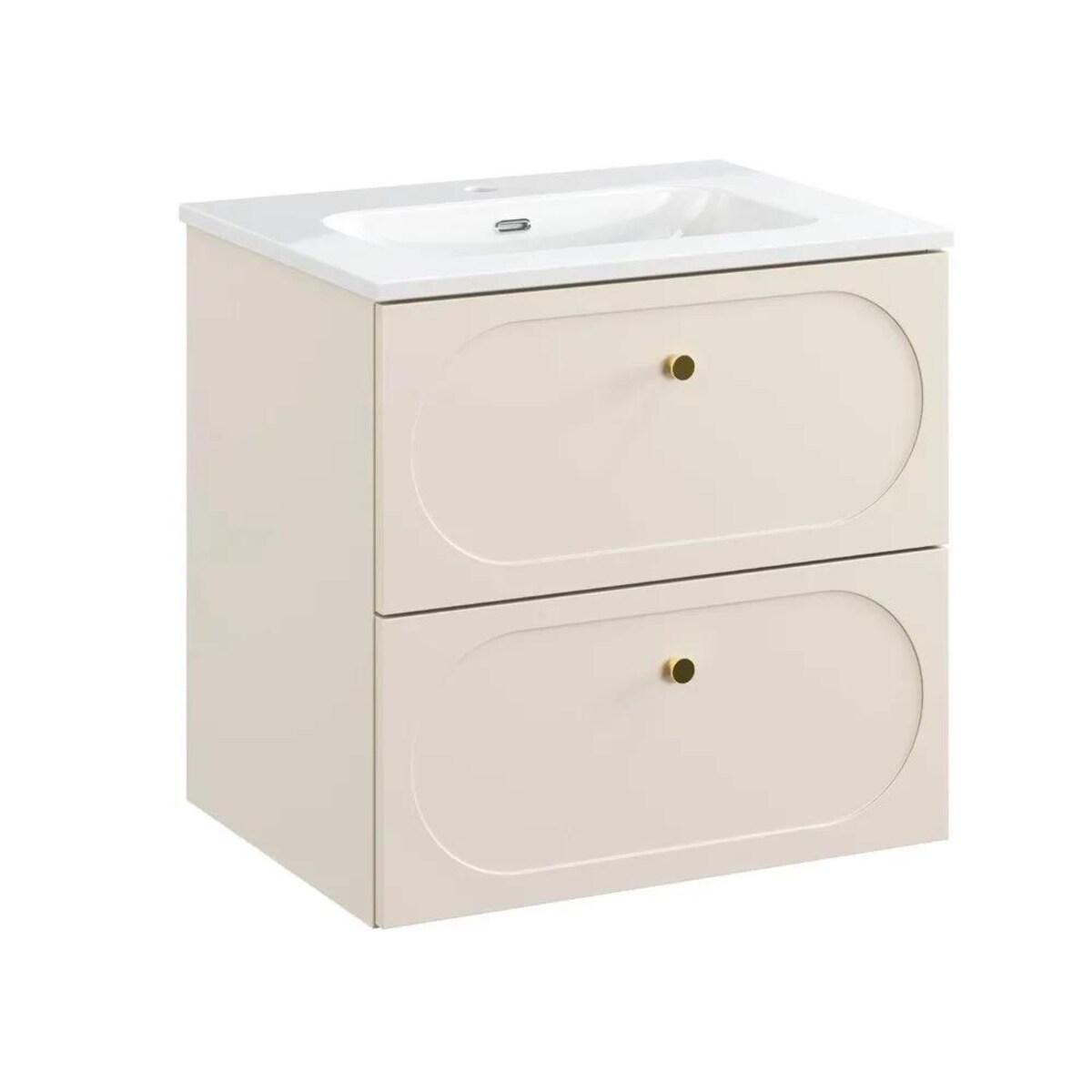 Szafka pod umywalkę DONNA SAND 2S 60cm beż piaskowy z umywalką wpuszczaną FLY