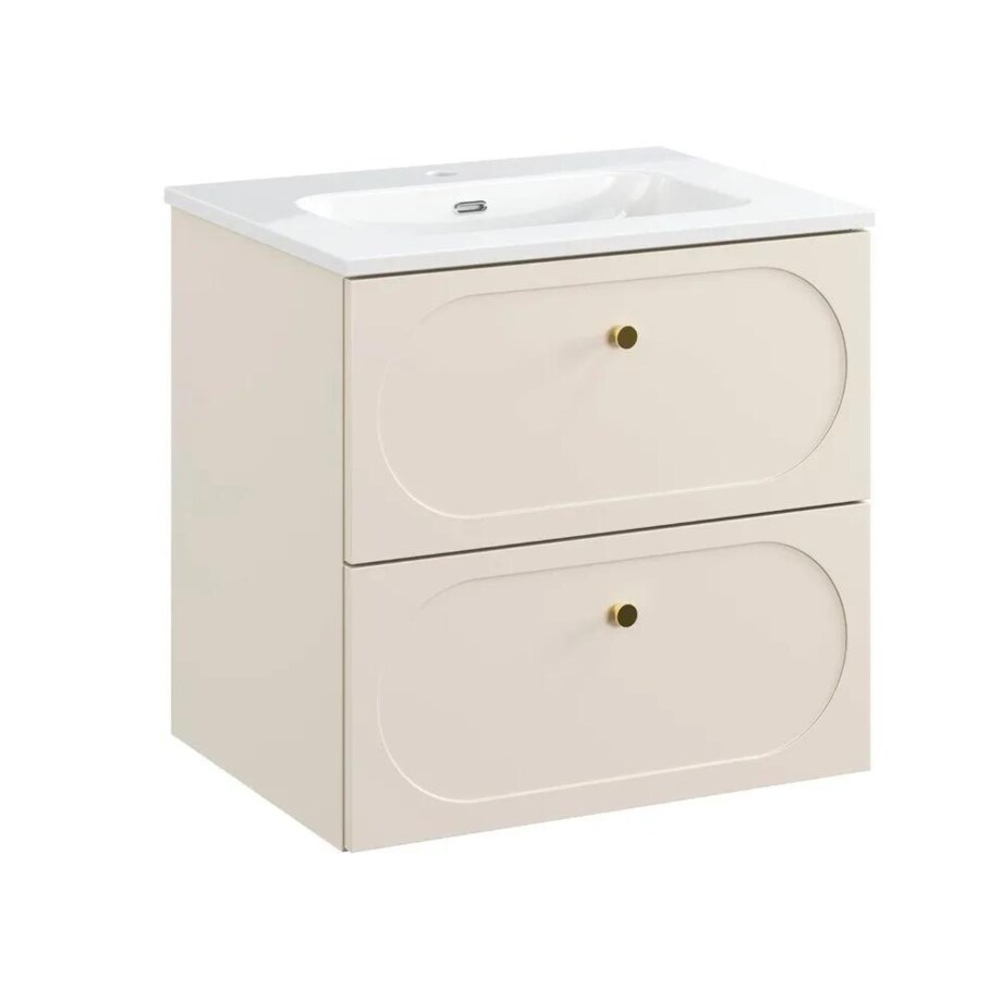 Szafka pod umywalkę DONNA SAND 2S 60cm beż piaskowy z umywalką wpuszczaną FLY