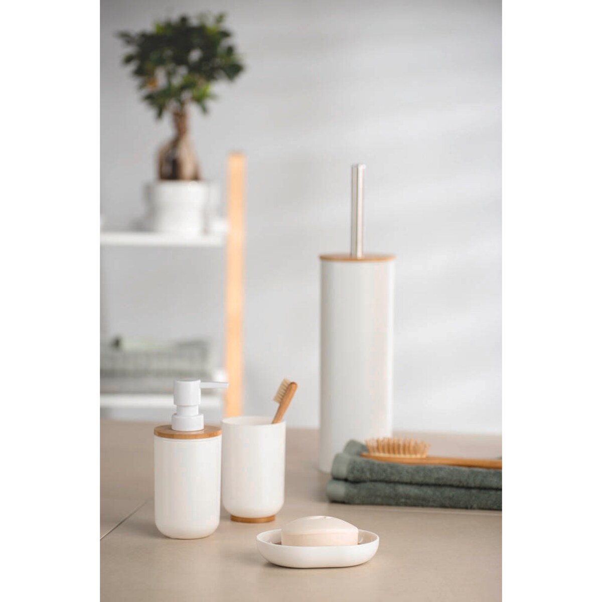 Mydelniczka POSA z bambusa i tworzywa sztucznego, łazienkowa tacka w stylu skandynawskim - WENKO