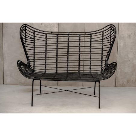 Sofa rattanowa Isla czarna Monnarita