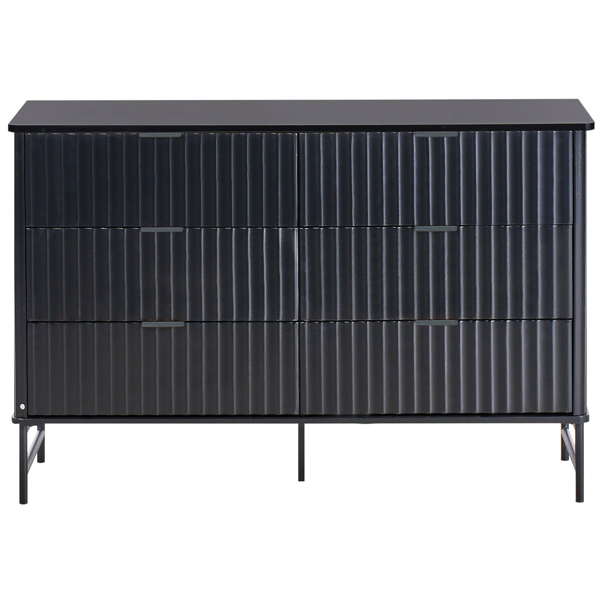 Komoda 6 szuflad GLASTONBURY Czarny