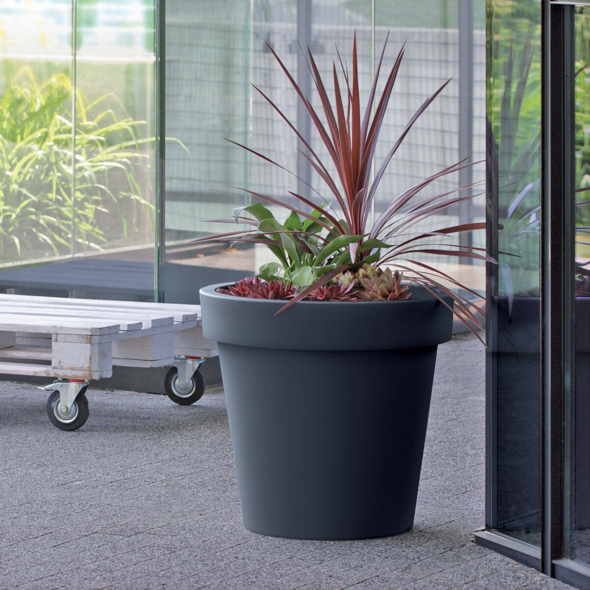 Donica Ogrodowa Okrągła Doniczka Na Taras 39 Cm