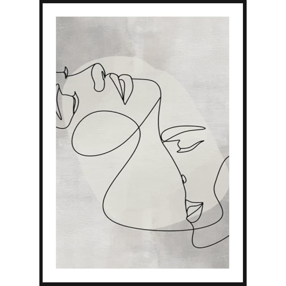 Poster Story, Plakat, Obraz - Pocałunek w Konturach, wymiary 50 x 70 cm
