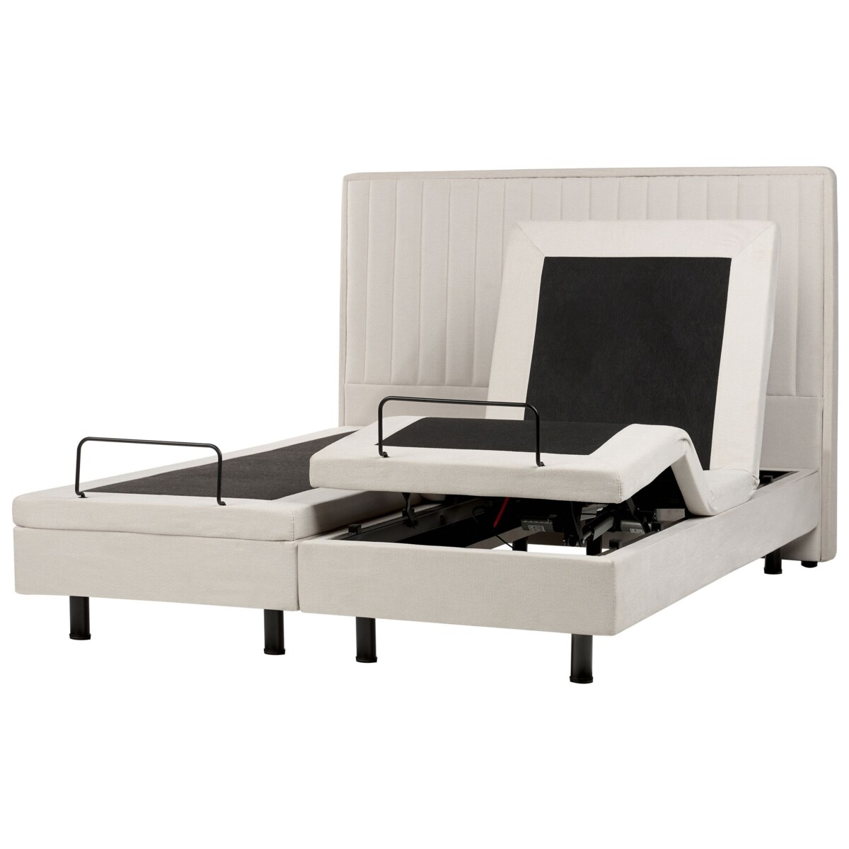 Łóżko regulowane tapicerowane 160 x 200 cm beżowe DUKE II