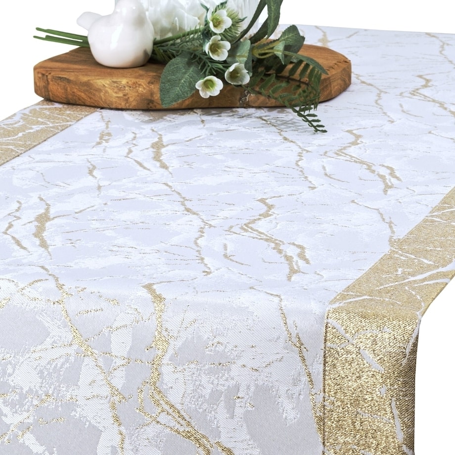 Bieżnik złoty Marmur O5 - 40x140 cm - złoty - 40cm x 140cm