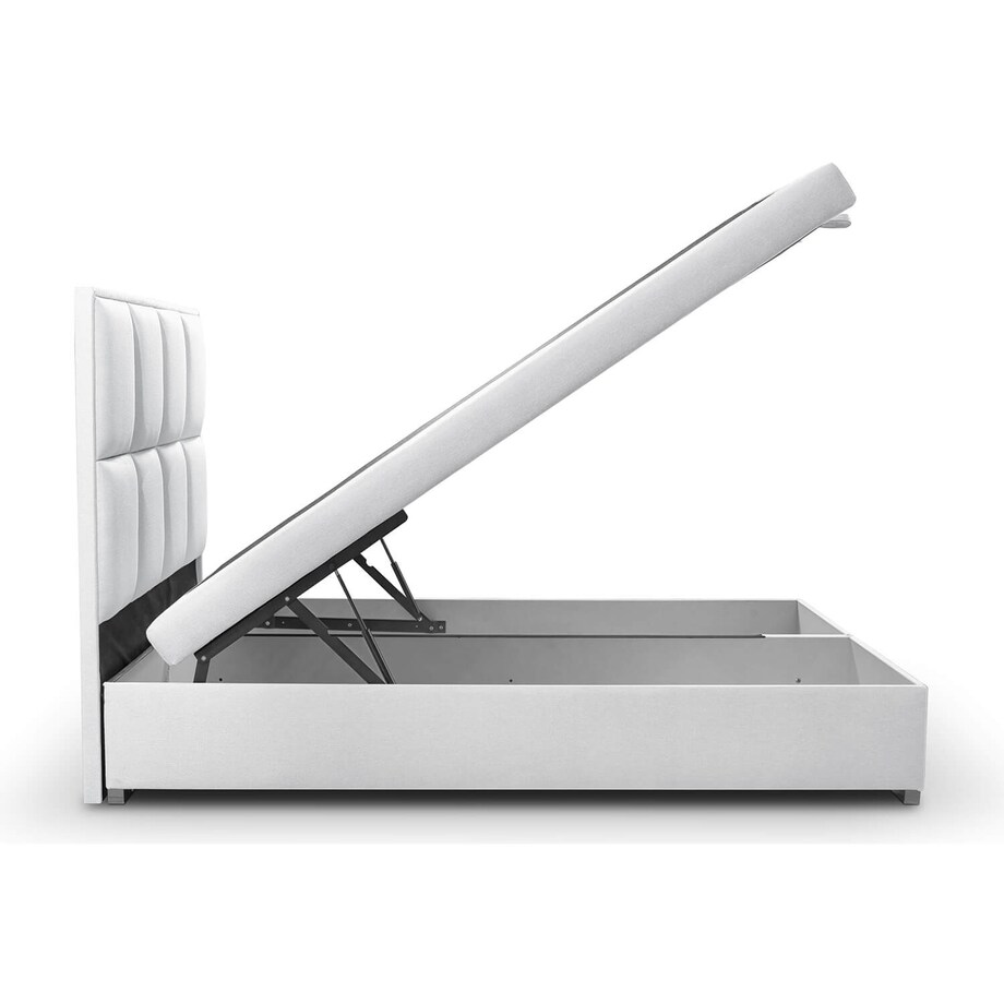 Łóżko tapicerowane ARCHIE 200x200 z pojemnikiem, Jasny Szary, tkanina Megan 364