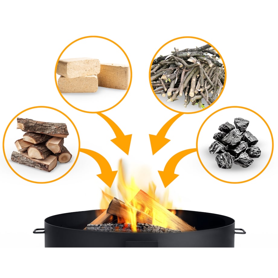 Palenisko ogrodowe z uchwytami na ognisko grill 80cm Berdsen BD-883