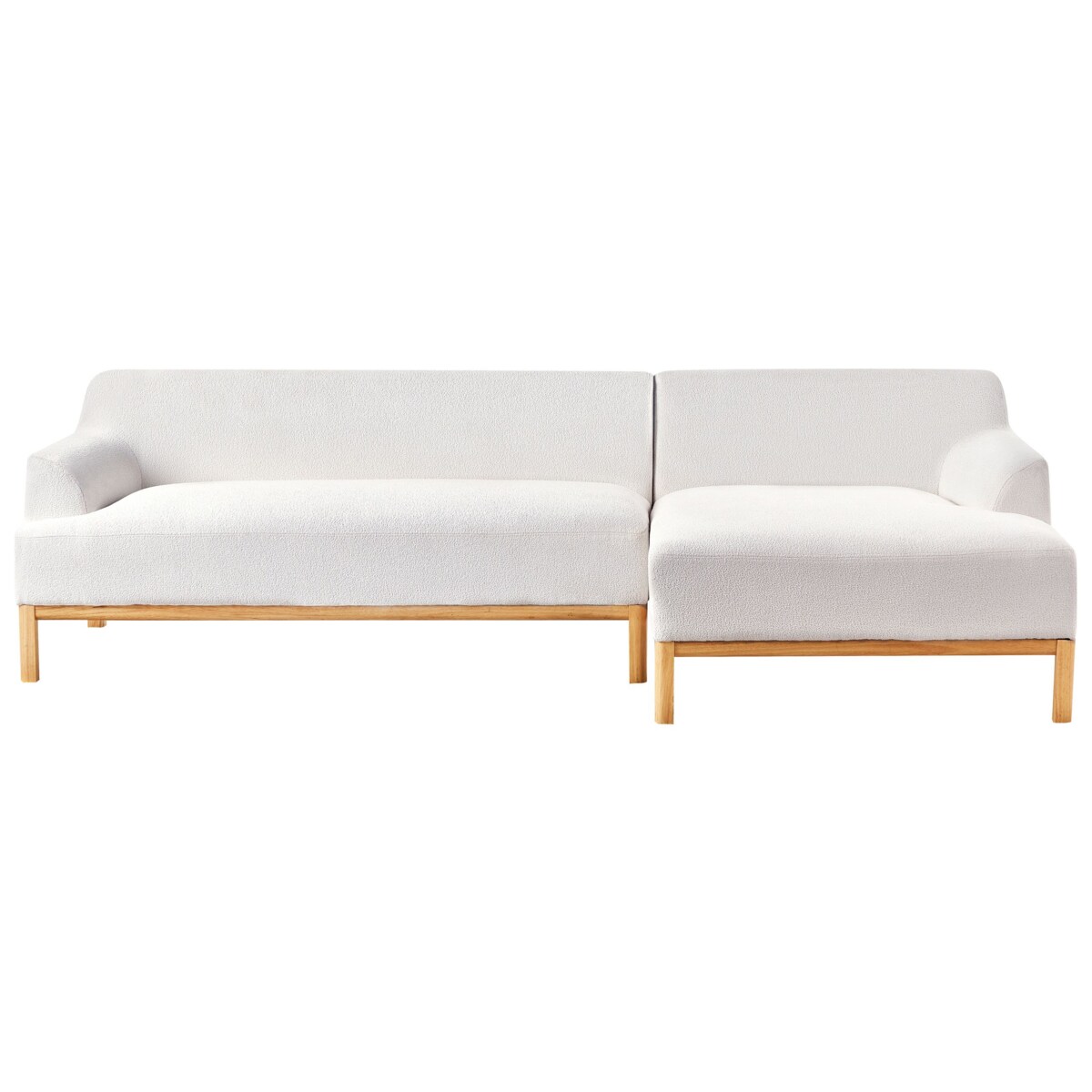 Sofa narożna lewostronna SOSJO Złamana biel Boucle Lewostronny