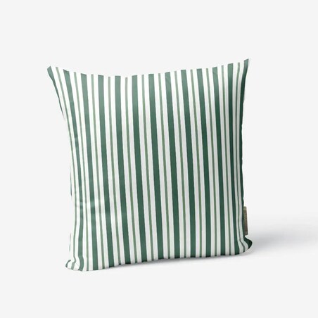 Poduszka świąteczna - klasyczne zielone świąteczne paski