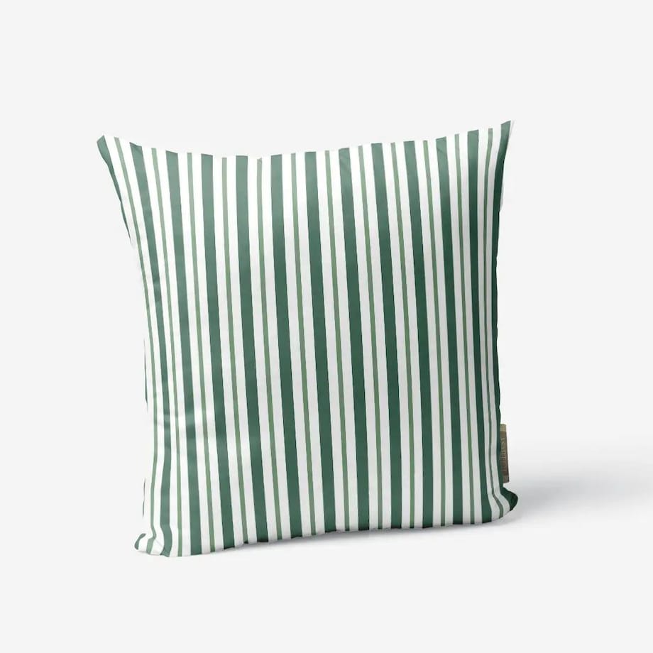 Poduszka świąteczna - klasyczne zielone świąteczne paski