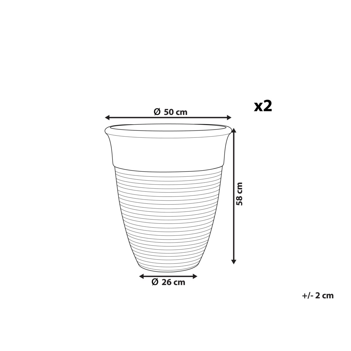 Zestaw 2 doniczek ⌀ 50 cm szary KATALIMA