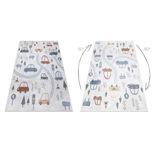 Dywan BONO 8436 Auta, ulica kremowy / jasny 160x220 cm