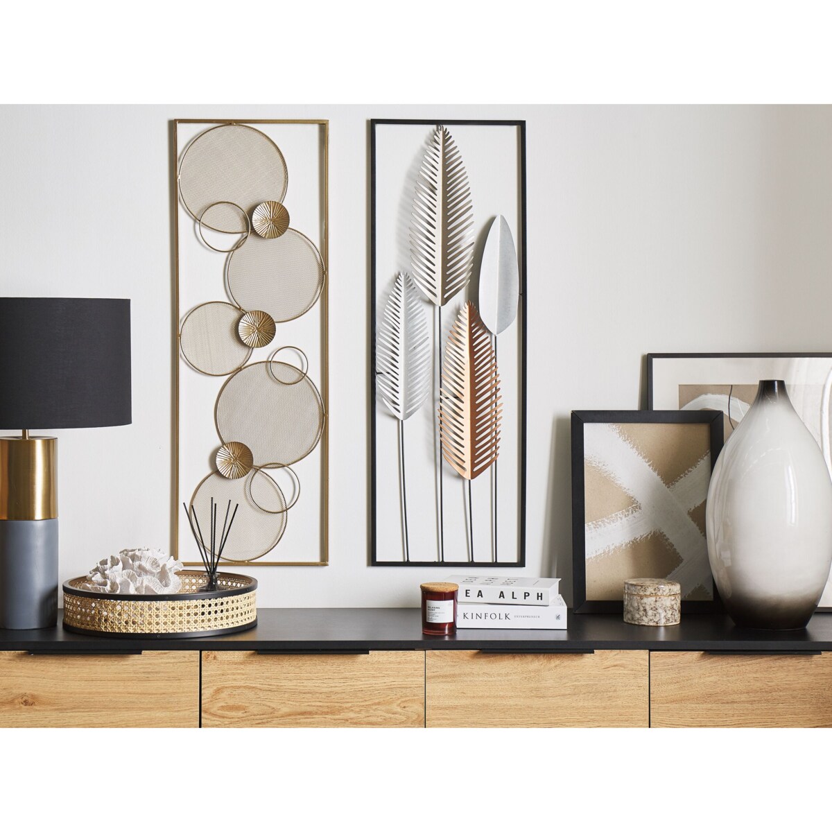 Dekoracja ścienna TUNGSTEN Metal 90 cm Złoty