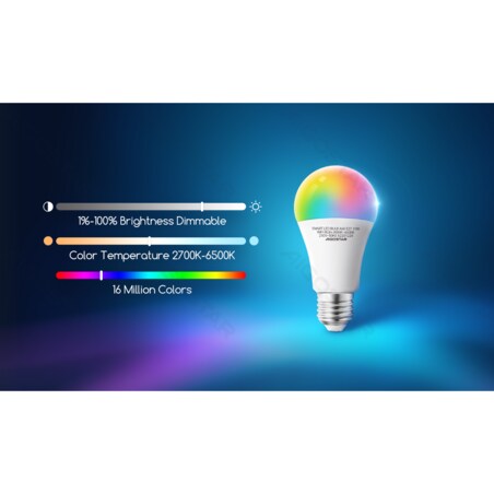 inteligentna żarówka wifi wb a60 e27 12w rgb+cct