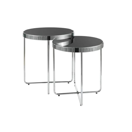 Zestaw 2 ław SAGA czarny/chrom