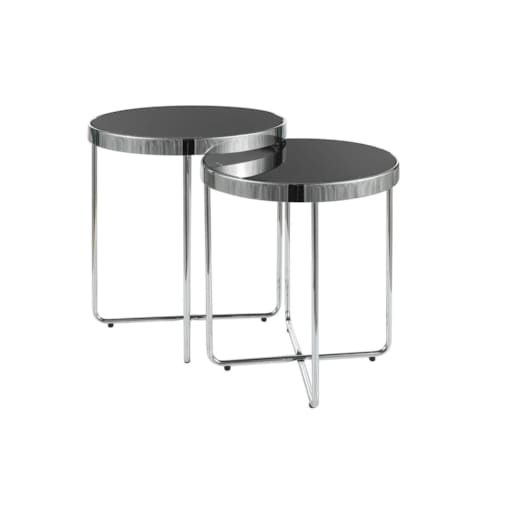 Zestaw 2 ław SAGA czarny/chrom