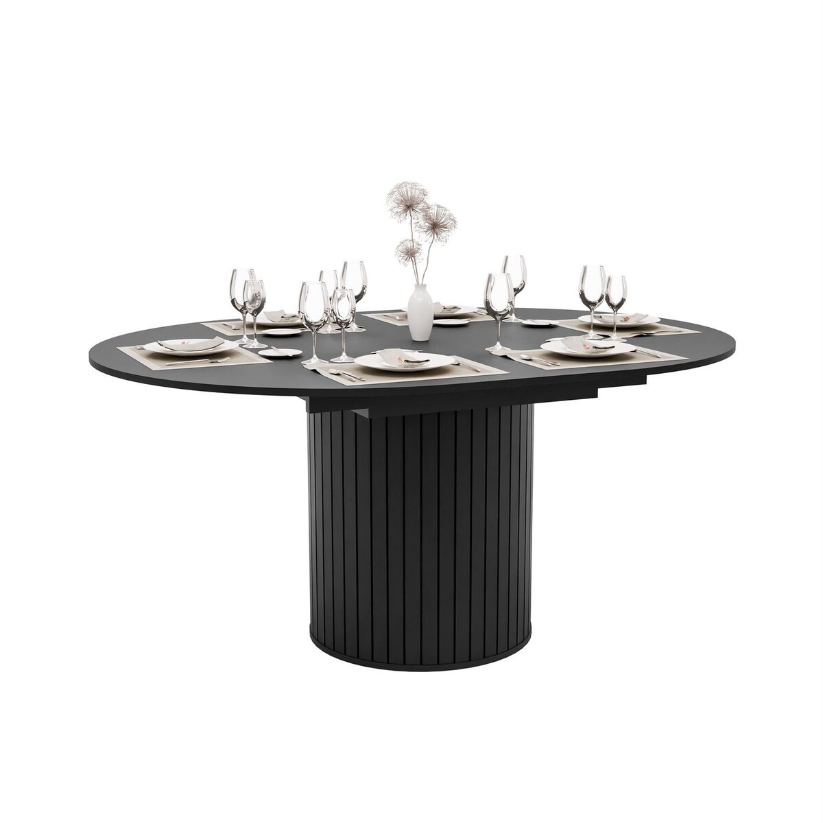 Stół rozkładany ELODIE 120 - 160 cm, czarny