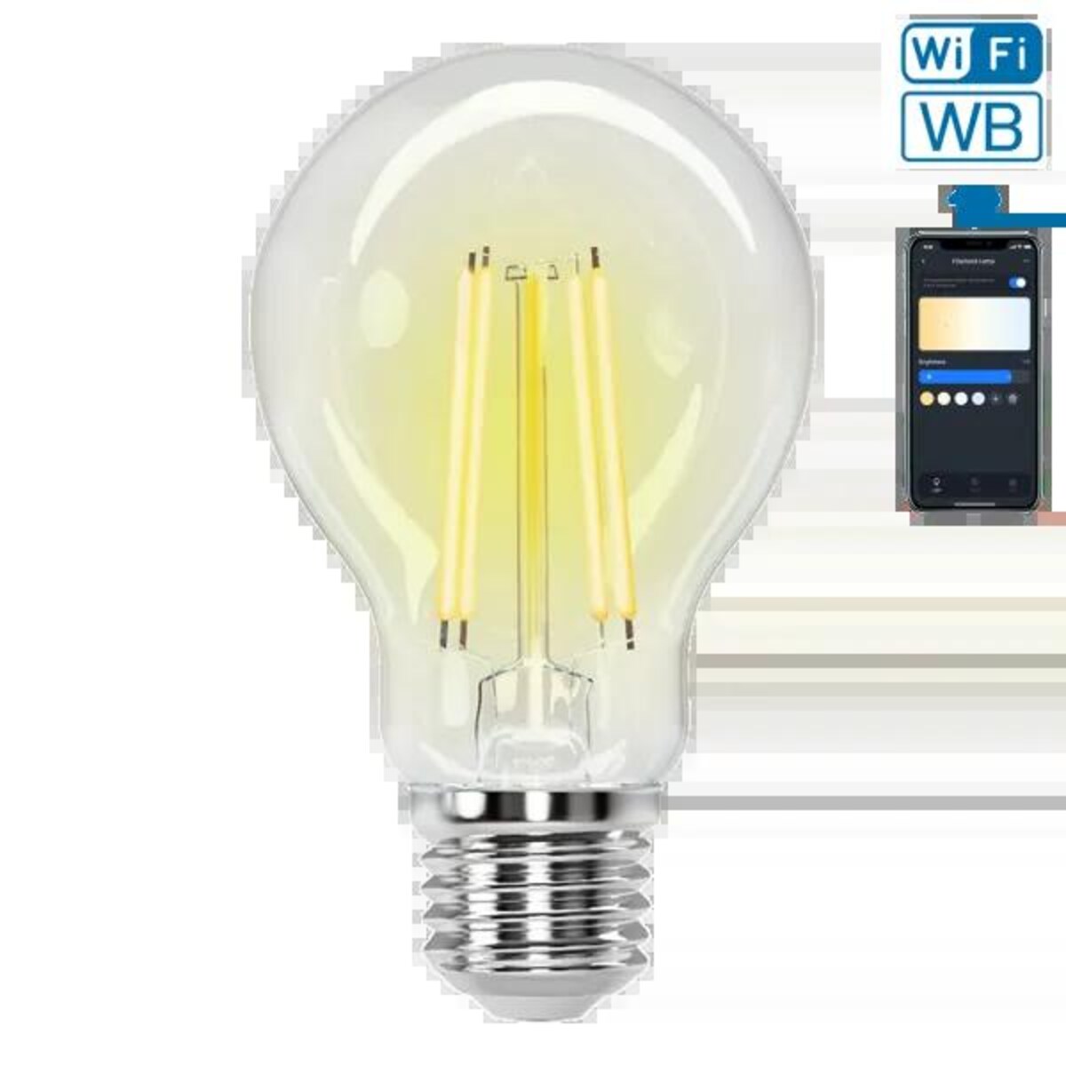 inteligentna żarówka wb a60 e27 wi-fi (przezroczysta)