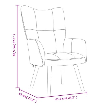 vidaXL Fotel, ciemnoszary, obity aksamitem