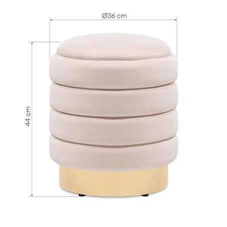 Pufa beżowa ze schowkiem Ø 36 cm YPSILA