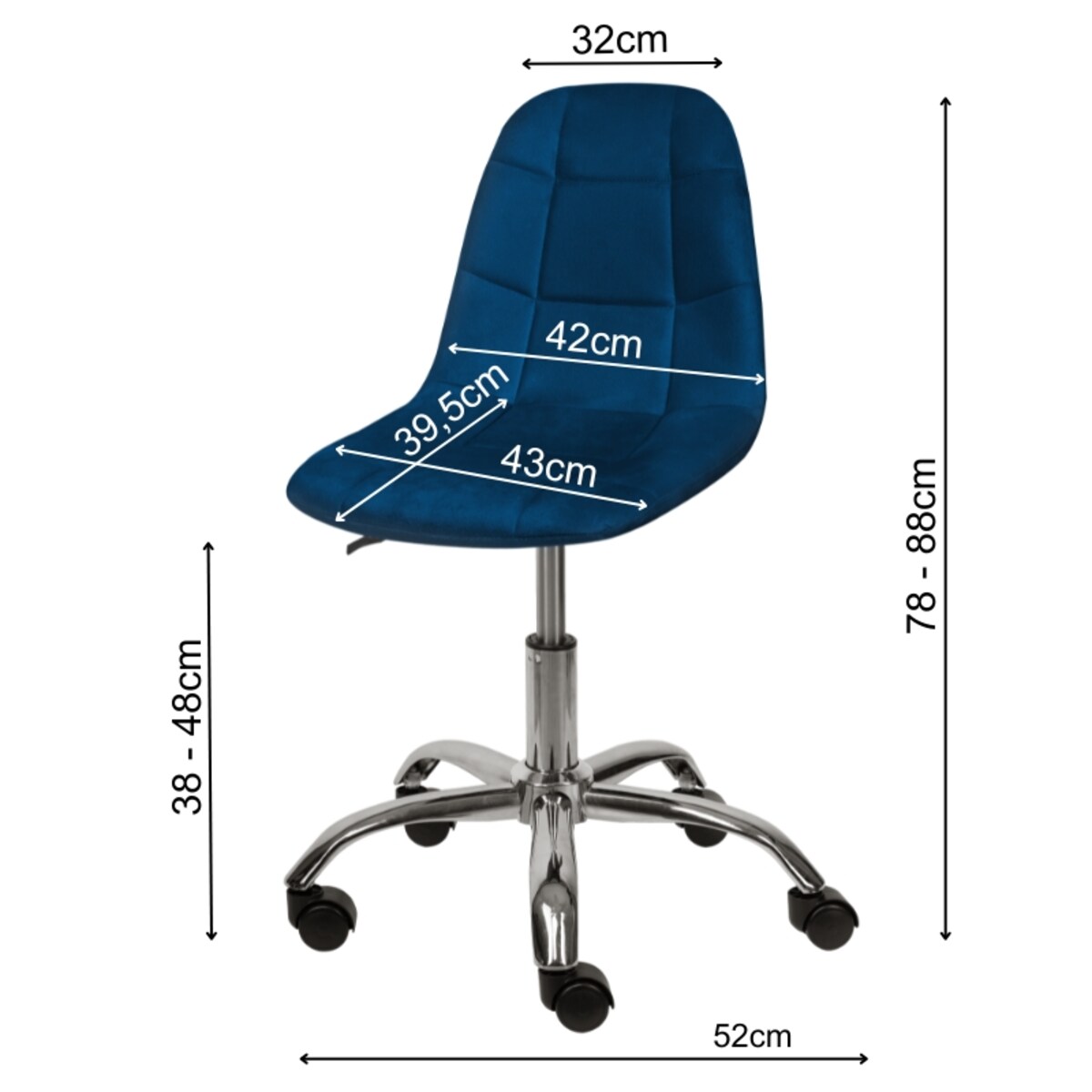 Krzesło biurowe obrotowe nowoczesne pikowane granatowe
