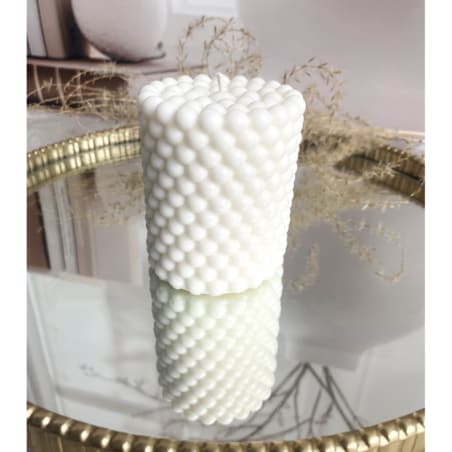 Świeca ekologiczna sojowa dekoracyjna "Bubbles" 60x75mm biała