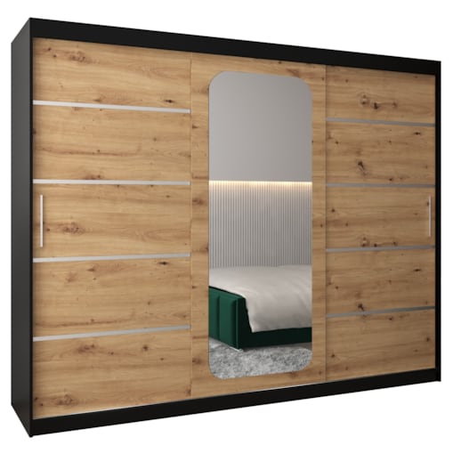 Szafa przesuwna Garderoba PROMO V2 250 czarny/artisan